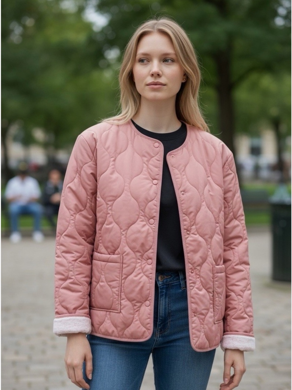 Bass | Womens Quilted Puffer Coral Snap-Front Jacket | M